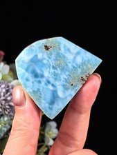 58G LARIMAR CRYSTAL SLAB ROUGH RAW NATURAL MINERAL SPECIMEM BLUE QUARTZ STONE picture
