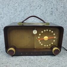 Zenith Tube Radio Model 5D811 Brown Bakelite AM Portable Vintage MCM Works picture