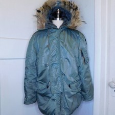 Vtg 50s USAF N-3B Jacket Aircrew Heavy Cold Weather Parka Fur hood picture