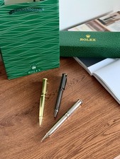 Rolex Classic Stripe Ballpoint Pen Set - 3 Pens Luxury With Gift Box picture