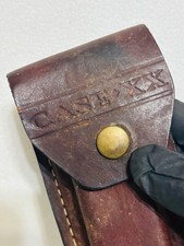Vintage CASE XX Leather Folding Pocket Knife Sheath Pouch Snap Closure picture