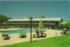 Old Saybrook CT Admiral House Motor Inn Pool Chrome Postcard Unused picture