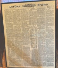New York Tribune/March 31, 1873/Framed/Certificate Of Authenticity picture