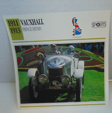 1911-1913 VAUXHALL Prince Henry ATLAS EDITION Classic Car Info Spec Card picture