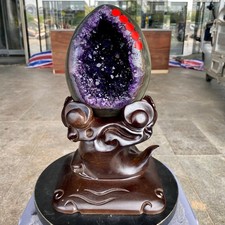9.25LB Large Natural Amethyst geode quartz cluster crystal Egg specimen Healing picture