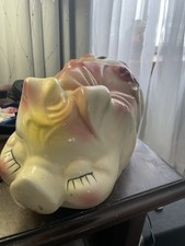 Vintage “ Smiley The Pig “ Large Ceramic Piggy Bank. Mid 20th Century picture