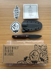 OEG EDC District Fixed Blade 1 of 1 - Red Burl G10 - Black Cerakote MagnaCut picture