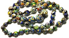 Vintage/Antique Venetian Millefiori Round Glass Beads Beaded Necklace picture