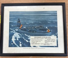 Douglas-Air Force C-133 Cargomaster Rare Vintage R.G. Smith Print w/ Data Sheet picture