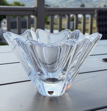 ORREFORS ORION Lars Hellsten Heavy Crystal Clear Bowl for Caviar Set,8”, Signed picture