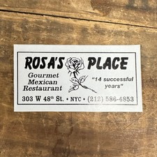 1998 Rosa’s Place Vintage Gourmet Mexican Restaurant Print Ad W 48th St NYC picture