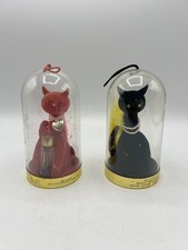 Vtg Max Factor Sophisti-Cat Perfume Lot Primitif Black Pink Flocked Cat Dome 2pc picture