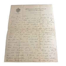 Grace Helen Kent Early Psychologist Handwritten Letter Danvers State Hospital picture