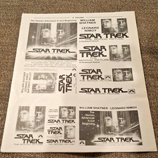 Paramount Pictures Star Trek Vintage Mini Ad Sheet Poster Lot Motion Picture picture