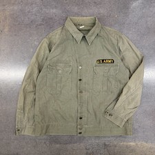 Vtg 1940s USGI M-1941 HBT Fatigue Jacket Stencil Markings 13 Star Buttons Olive picture