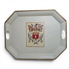 Vintage 1962 John Hancock Anniversary Tray Coat of Arms Serving Tray Handles picture
