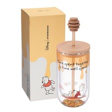 Disney + Starbucks Taiwan DW glass cold cup- Winnie the Pooh 100 years 16oz picture