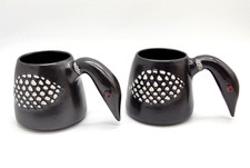 VTG 1991/97 Stephen Schiffer Studio Art Pottery Canada Goose Loon Mug Set of 2 picture