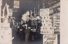 Interior Dry Goods Store w No Race Suicide Sign RPPC Photo Postcard COPY picture