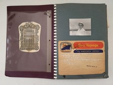 1958 vintage ITALY TRAVEL SCRAPBOOK menu photo pc Frank NAVARRO QUEEN FREDERICA  picture