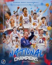 KANSAS JAYHAWKS 2022 Basketball National Champions 8x10 Photo Print Reprint picture