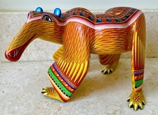 Julia Fuentes J. Juan Melchor Wood Carving Oaxaca Mexican Folk Art Anteater picture