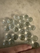 25 Random Pull Vtg Railroad Industrial  Glass Ball Marbles Decor Clear Blue Tint picture