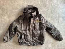 Ukrainian Security Guard Jacket Ohorona Black Winter Coat Fur Collar Hood 54-4 picture