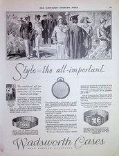 Original 1927 Vintage Ad: College graduates walking & watch graduation gift picture