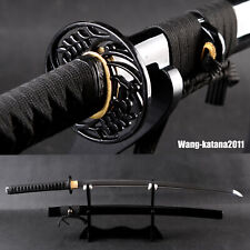 Japanese Full Tang sword katana Folded Steel Sharp blade 2048 layers Pure black  picture