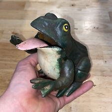 Frog Toad Mechanical Piggy Bank CAST IRON Reptile Snake Collector 3+ POUNDS picture