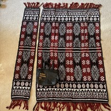 Authentic 2-Pc Indonesian Lombok Ikat Textile Set Hand Woven Sarong & Sash Wrap picture