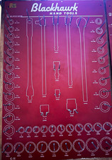 Vintage Blackhawk C-11 Socket Wrench Tool Display Board Garage Shop Hardboard picture