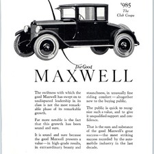 1923 Maxwell Club Coupe Antique Car Print Ad Vintage Automobile Detroit Chrysler picture