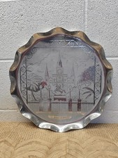 Krewe of Iris 1962 Round Aluminum Commemorative Tray Scallop Edge Mardi Gras 14