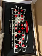Casino Game Set Blackjack & Craps Table Layouts w/ Roulette Wheel Poker Chips picture