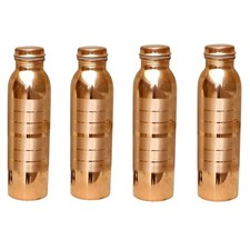 34oz Pure Copper Water Bottle - Handmade Silver Touch Ayurvedic Health Pack of 4 picture