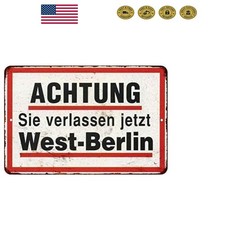 Rustproof Vintage Metal Sign - West Berlin WWII Decor for Indoor/Outdoor picture