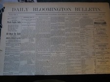 Daily Bloomington Bulletin Newspaper July 30 1881 Sitting Bull to Standing Rock picture