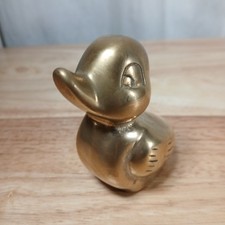 Vintage Small Duck Brass Paperweight Animal Bird Decor MCM picture