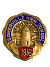 Vtg 1916 Somerville High School Massachusetts Gold Filled Small 1/2