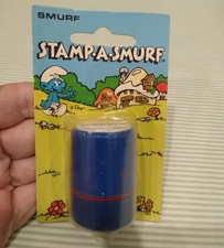 Smurf Rubber Stamp Vintage Smurfs Stamp-A-Smurf 1981 Dark Blue Smurf NIP picture