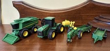 Vtg Ertl John Deere 1/64 Die Cast Farm Lot Combine 4WD Tractor Spreaders  picture