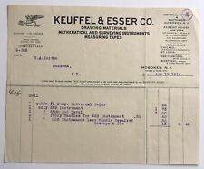 Antique Keuffel Esser Co. Receipt Of Cash Sale H. A. Horton Surveyor 1916 USA picture
