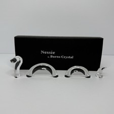Nessie By Burns Crystal 4 Piece Figurine Set In Box Scotland Loch Ness Monster picture