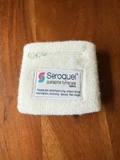 Seroquel RARE drug rep sweatband wrist band zippered pocket picture