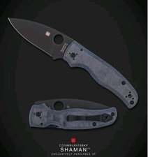 🔥🔵Rare 1/600 Spyderco C229MBLRX76BKP Shaman Blue Jean Micarta REX 76 DLC 📬 picture