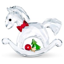 Swarovski Rocking Horse Happy Holidays Crystal  Figurine #5544529 New in Box picture