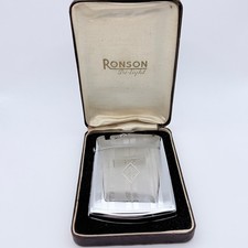 Vintage 1930s Ronson Lyta-Case Tuxedo Art Deco Cigarette Case Lighter w/ Box picture