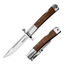Italian Milano Style Pocket Knife Folding Knife Wood Handle Outdoor EDC Tools picture
